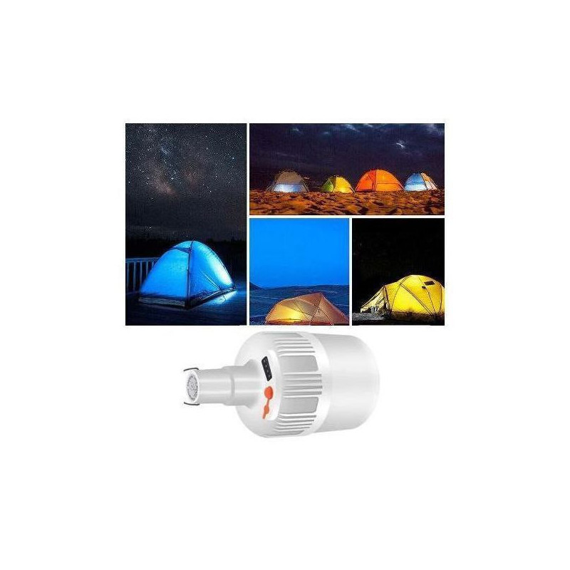 LED solar light bulb with USB cable Rechargeable camping lamp