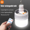 LED solar light bulb with USB cable Rechargeable camping lamp