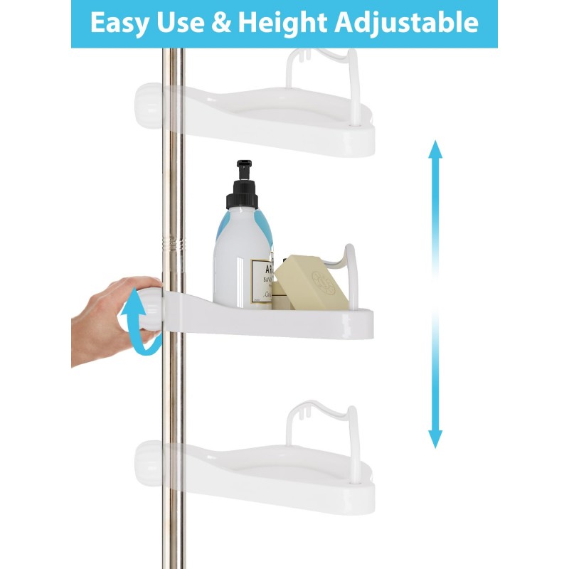 4-Layer Retractable Bathroom Corner Tension Shower