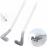 Silicon Toilet Cleaning Brush with Slim No-Slip Long Handle