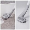 Brosse de nettoyage de toilettes en silicone avec manche long et fin antidérapant