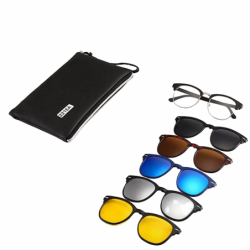 6 in 1 Magnetic Sunglasses for Men Women Magnetic Clip Eyeglasses Frame