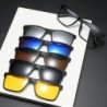 6 in 1 Magnetic Sunglasses for Men Women Magnetic Clip Eyeglasses Frame