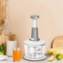 Manual kitchen chopper with dehydration basket