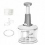 Manual kitchen chopper with dehydration basket