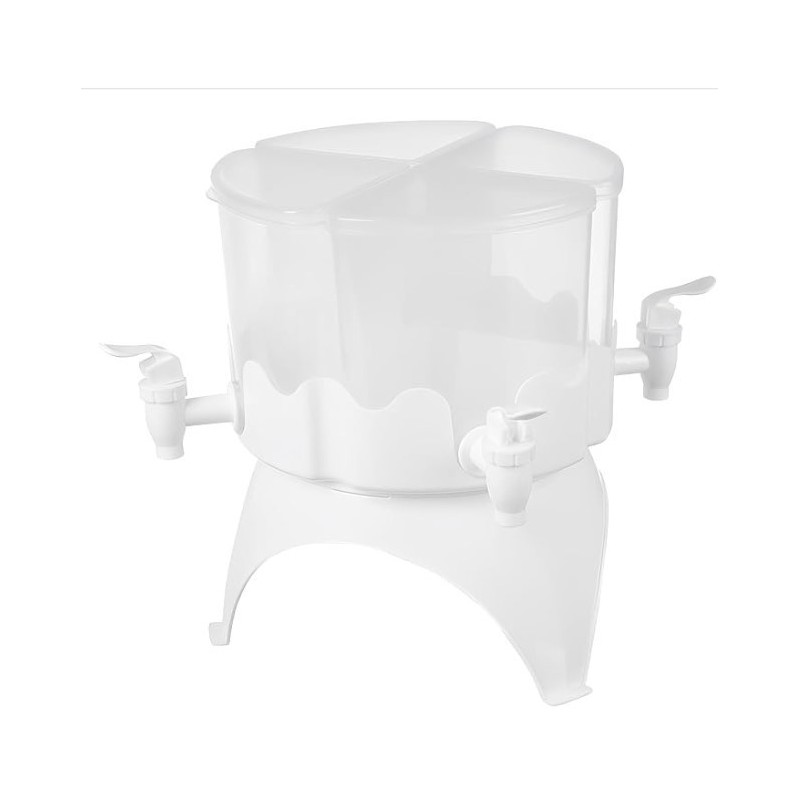 Beverage dispenser with taps and lid 360° Rotation