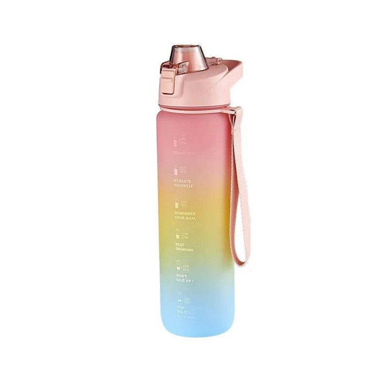 Transparent Plastic Water Bottles, BPA Free, Creative Frosted Drink Bottle with Rope Portable