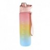 Transparent Plastic Water Bottles, BPA Free, Creative Frosted Drink Bottle with Rope Portable