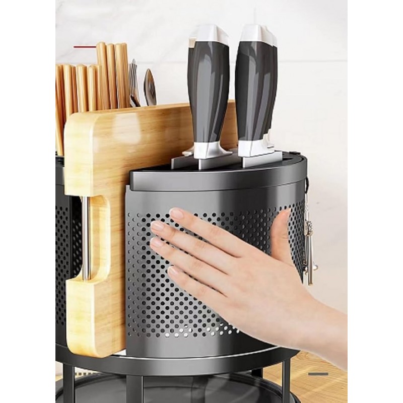 Utensil Holder Multifunctional Rotating Knife Rack