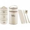 Set of 3 Insulated Meal Containers, with Bag, Spoon, Chopsticks, Large Capacity