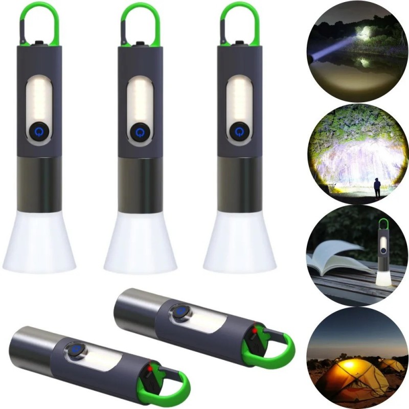 Portable P50 Strong Light Flashlights USB Rechargeable KeyChain