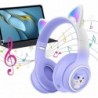 Cat Helmet | Gradient Shiny Wireless Cat Ear Headphones | Cute Comfortable Helmet, Adjustable Head Strap Helmet