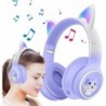 Casque Chat | Écouteurs d'oreille Chat sans Fil Brillants dégradés | Casque Confortable Mignon, Casque à Sangle tête réglable