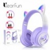 Cat Helmet | Gradient Shiny Wireless Cat Ear Headphones | Cute Comfortable Helmet, Adjustable Head Strap Helmet