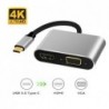 50 قطعة محول USB من النوع C إلى HDMI 4K VGA USB 3.0 4 في 1 من النوع C PD 100 وات شحن سريع.