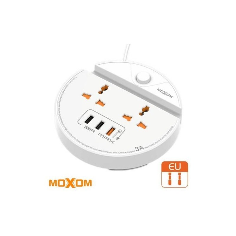 Moxom fast charger with 3 USB ports Ultra-fast charging with mobile support