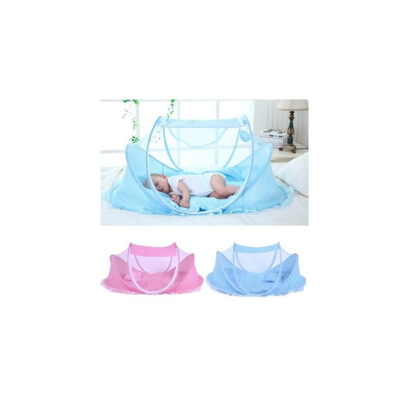 1 Set Portable Baby Travel Bed with Mosquito Net Foldable Mattress Pillow Newborn