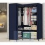 L Shape Portable Wardrobe, Foldable PP Wardrobe (Finish Color – Blue, DIY