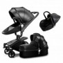 3 in 1 Leather Baby Stroller Lightweight and Safe Egg Shape Stroller