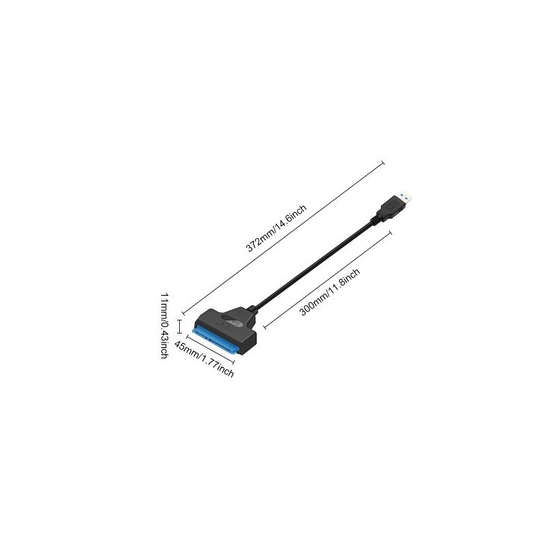 Type C/USB 3.0 to SATA III Adapter Cable for 2.5" Hard Drive HDD SSD