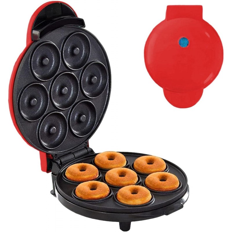 Electric Donut Maker, Double-Sided Non-Stick Heated Donut Maker Makes 7 Donuts