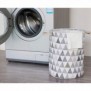 Round Foldable Laundry Basket Cotton Linen Waterproof Storage Basket with Handles Used for Home