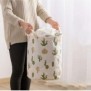 Round Foldable Laundry Basket Cotton Linen Waterproof Storage Basket with Handles Used for Home