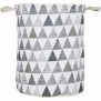 Round Foldable Laundry Basket Cotton Linen Waterproof Storage Basket with Handles Used for Home